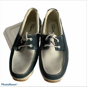 TrueSpirit by Easy Spirit Blue Cream Boat Shoe Sz 6